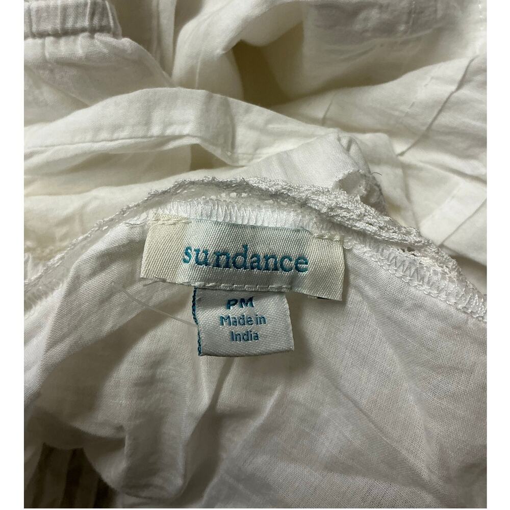 Sundance Cotton Tiered Dress in White Size Petite M - Picture 2 of 5